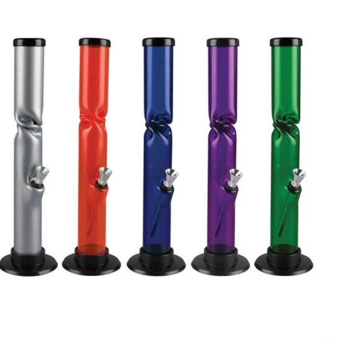 Twist Ice Catch Straight Acrylic Water Pipe | 12"