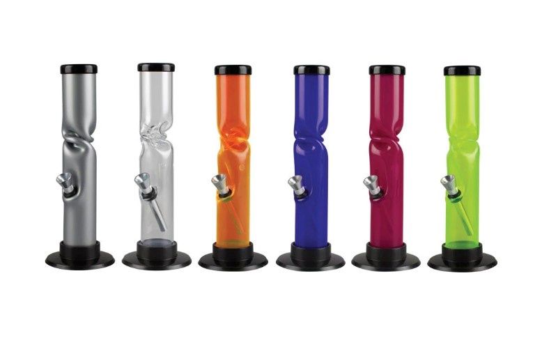 Twist Ice Catch Straight Acrylic Water Pipe | 9"