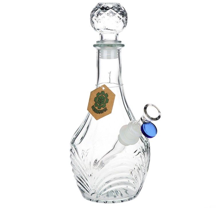 SeshGear Vintage Decanter Style Glass Water Pipe | High Stripe | 10.75" | 14mm F