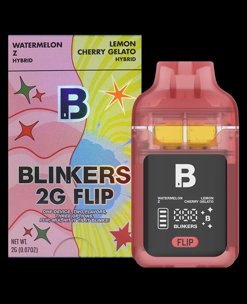 Blinkers | Watermelon Z / Lemon Cherry Gelato THC-P 2g Dual Tank Flip Vape