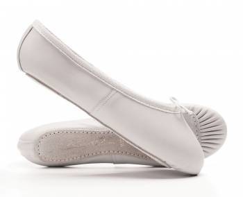 KATZ Full Sole White Leather Ballet Shoes