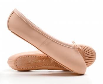 KATZ Full Sole Pink Leather Ballet Shoes - WIDE FITTING