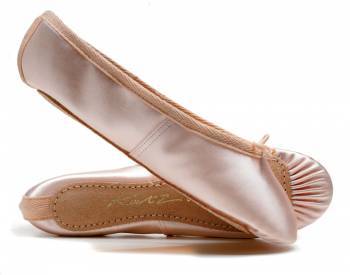 KATZ Full Sole Pink Satin Ballet Shoes WIDE FITTING