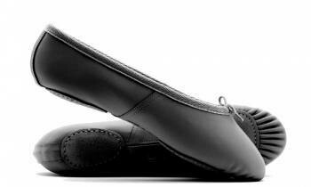 KATZ Split Sole Black Leather Ballet Shoes