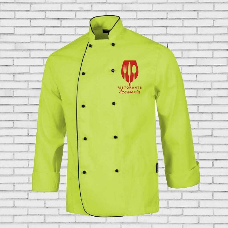 giacca cuoco manica lunga verde lime
