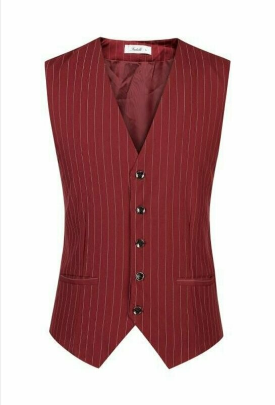 GILET UOMO GESSATO BORDEAUX