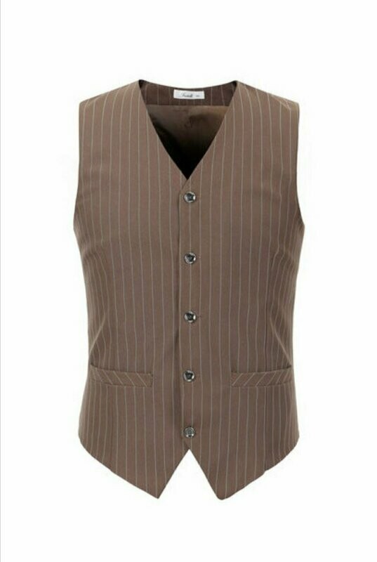 GILET UOMO GESSATO MARRONE