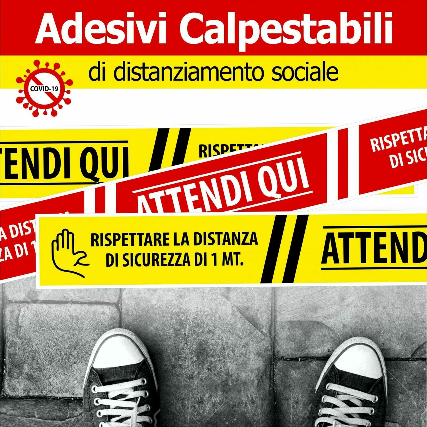 Adesivi calpestabili da pavimento-Distanza di sicurezza