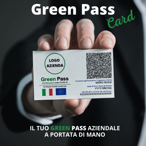 Stampa GREEN PASS PERSONALIZZATO su card tessera in PVC