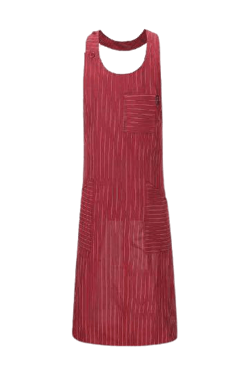 Grembiule con pettorina cameriere gessato bordeaux
