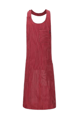 Grembiule con pettorina cameriere gessato bordeaux