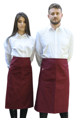 Grembiule bistrot cameriere lungo unisex bordeaux