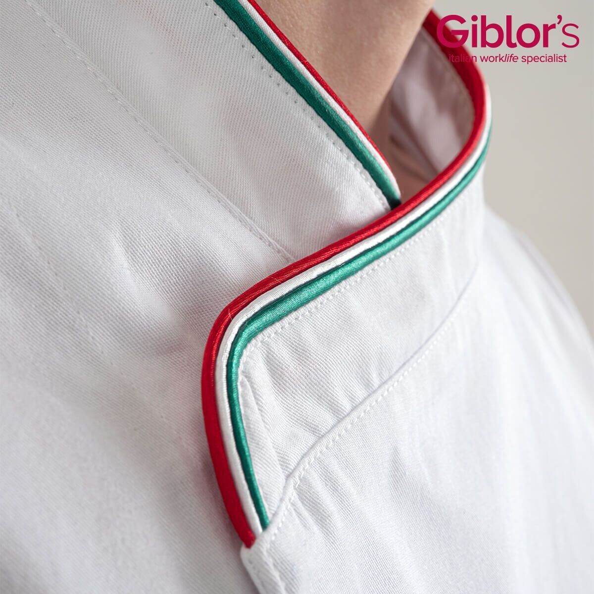 Giacca cuoco Giblor's Patrizio tricolore, Colore pipping*: Tricolore