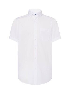 camicia uomo manica corta popeline botton down cameriere bianca