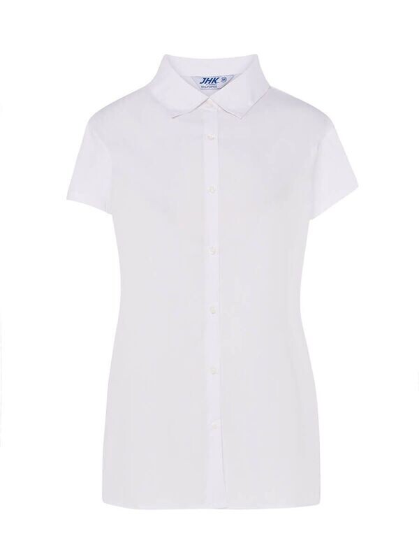 camicia in popeline manica corta donna per cameriera bianca