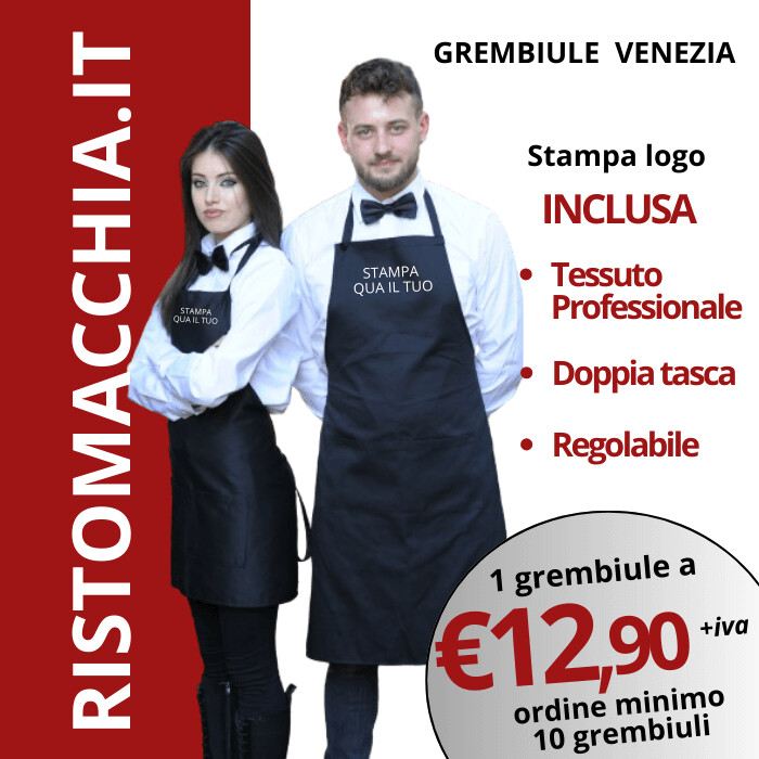 KIT 10 GREMBIULI PERSONALIZZATI VENEZIA CON PETTORINA UNISEX KIT 10 GREMBIULI PERSONALIZZATI VENEZIA CON PETTORINA UNISEX