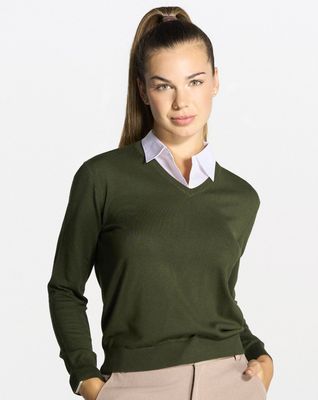 Pullover donna scollo V in viscosa Pullover donna scollo V in viscosa