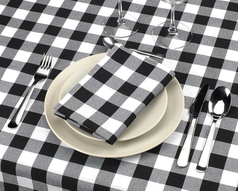Tovagliolo a quadretti per Ristorante colore nero