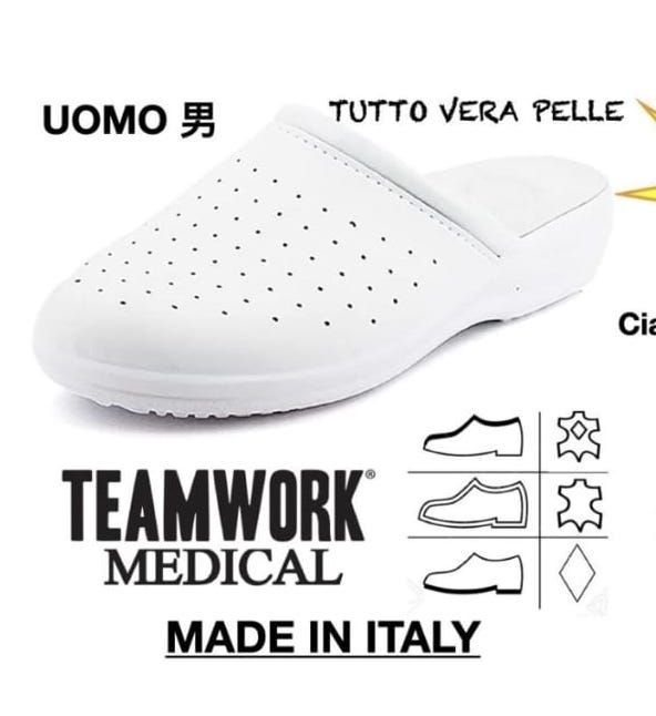 CIABATTA UOMO PELLE SUOLA GOMMA SANITARIO TEAMWORK CIABATTA UOMO PELLE SUOLA GOMMA SANITARIO TEAMWORK