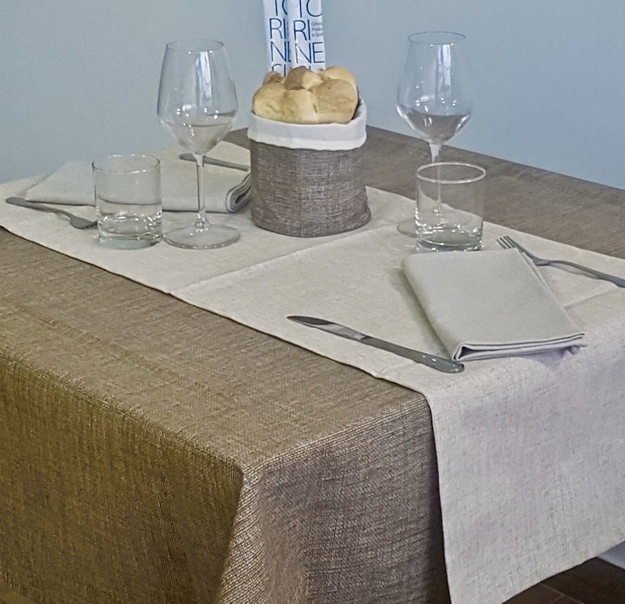 Tovaglia Antimacchia 120 x 120 cm Maiorca Marrone striato