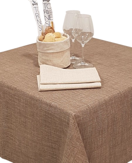 Tovaglia Antimacchia 120 x 120 cm Maiorca Marrone striato