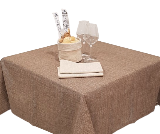 Tovaglia Antimacchia 135 x 135 cm Maiorca Marrone striato