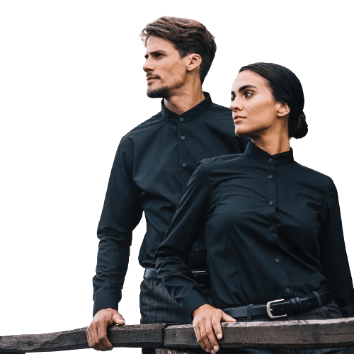 CAMICIA CAMERIERA COREANA DONNA MANICA LUNGA