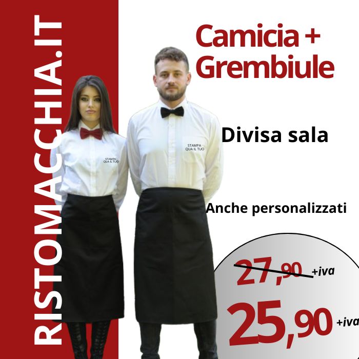 KIT CAMICIA + GREMBIULE BAR BISTROT UNISEX