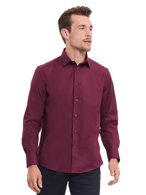 camicia uomo luxury strech per cameriere bordeaux