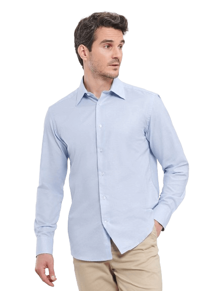 Camicia Oxford uomo a maniche lunghe senza tasca frontale barista e cameriere
