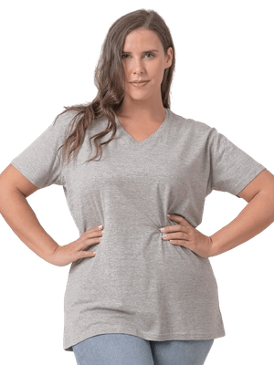 T-SHIRT DONNA TAGLIE FORTI COLLO V JHK