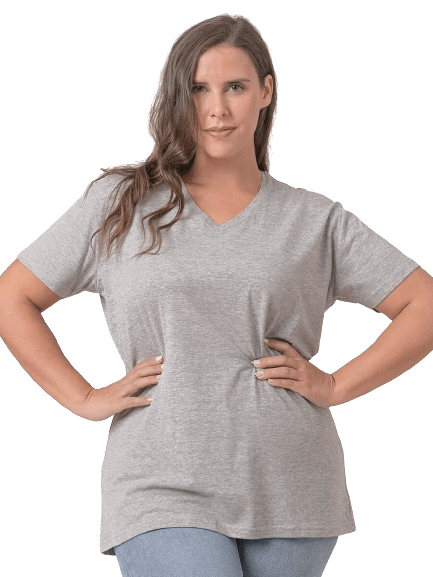 T-SHIRT DONNA TAGLIE FORTI COLLO V JHK