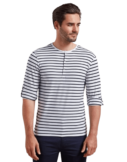 HERREN-T-Shirt mit aufrollbaren Ärmeln