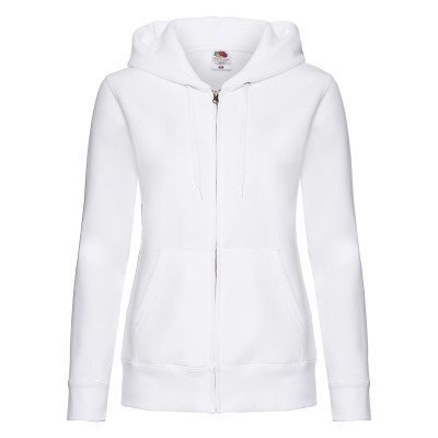 FELPA UNISEX CAPPUCCIO E ZIP Fruit of the Loom PREMIUM, Colore: Bianco WH
