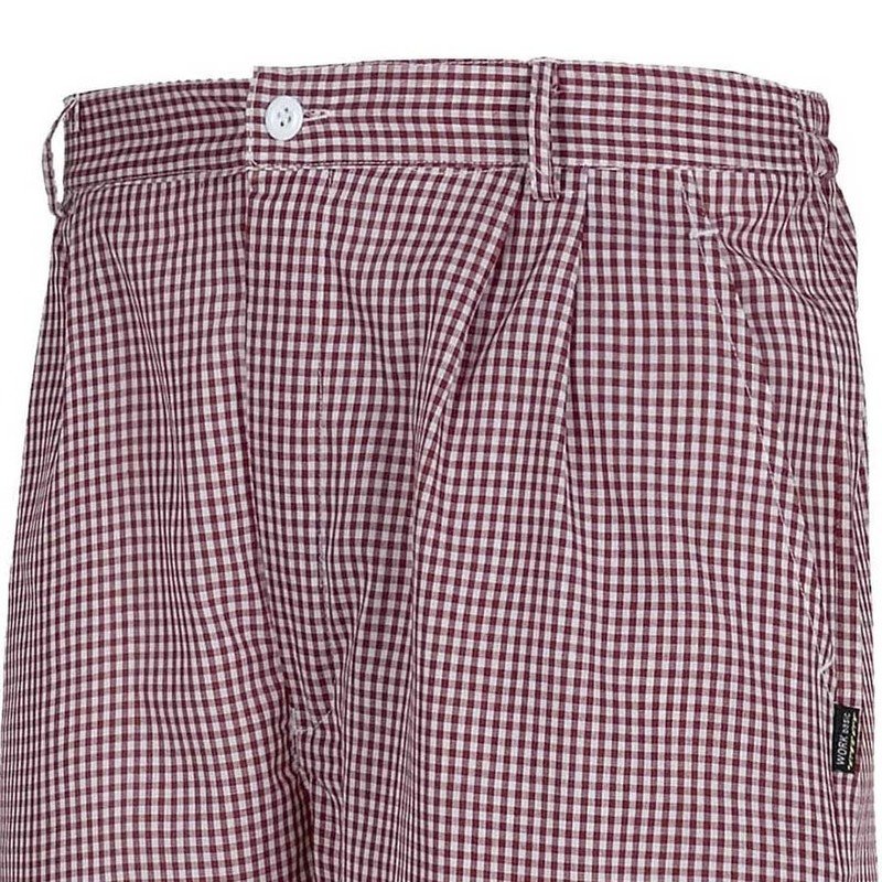 PANTALONE CUOCO A QUADRETTI BIANCO/BORDEAUX
