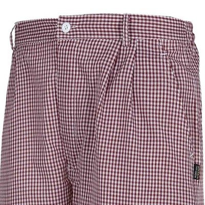 PANTALONE CUOCO A QUADRETTI BIANCO/BORDEAUX