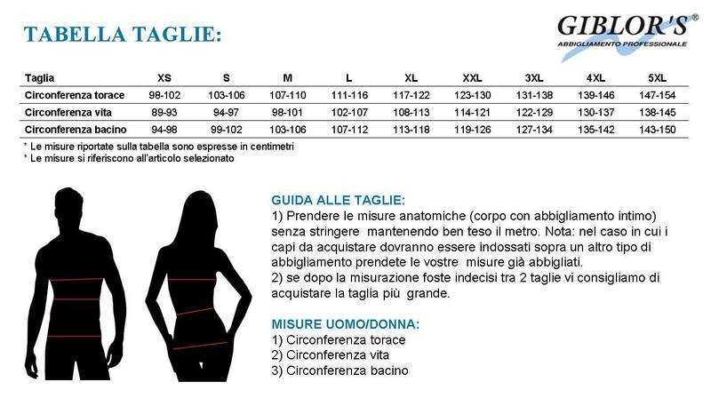 GIACCA DA CUOCA GLORIA GIBLOR'S NERA