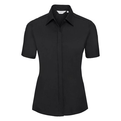 Camicia nera donna maniche corte , stretch
