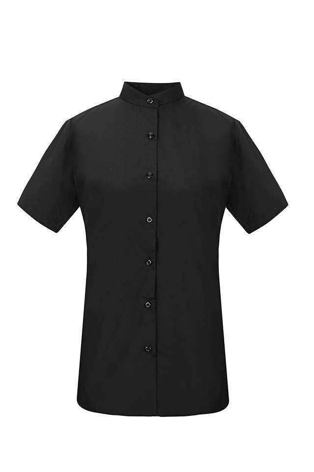camicia-bianca-donna alla coreana-ristorante-maniche-corte
