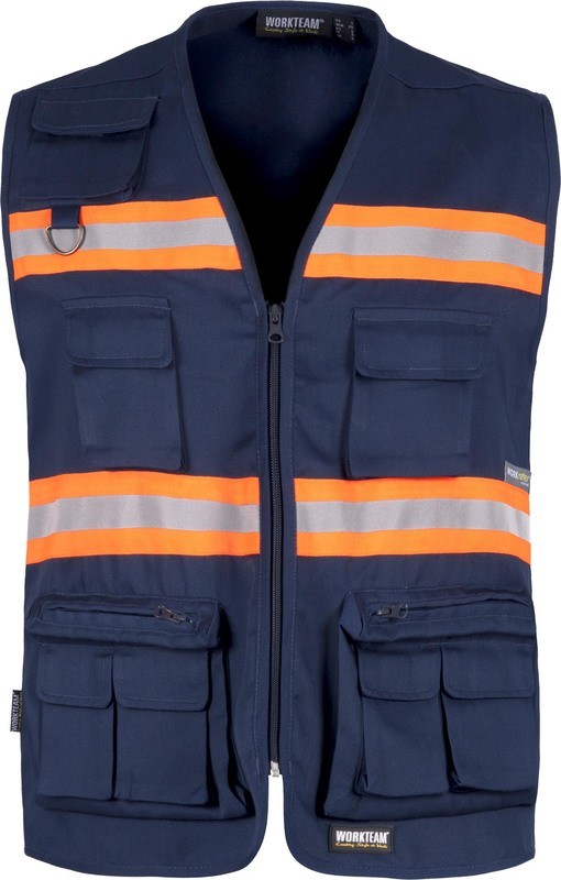 Gilet da lavoro con 2 banda catarifrangenti