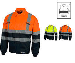 GIACCA DA LAVORO WORKTEAN  ALTA VISIBILITA'  2 BANDE  EN ISO 20471:2013. CLASSE 1