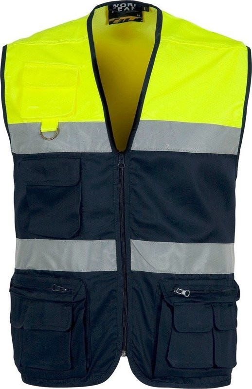 GILET  WORKTEAN ALTA VISIBILITA'  2 BANDE EN ISO 20471:2013. CLASSE 1