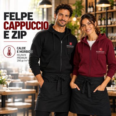 FELPA CAPPUCCIO ZIP UOMO JHK FELPA CAPPUCCIO ZIP UOMO JHK