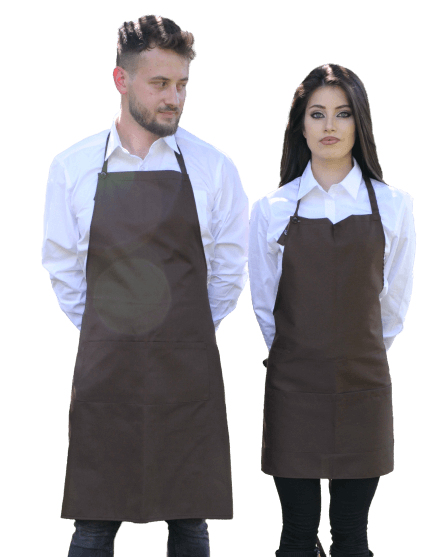 grembiule con pettorina unisex marrone