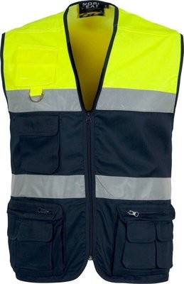 GILET  WORKTEAN ALTA VISIBILITA'  2 BANDE EN ISO 20471:2013. CLASSE 1