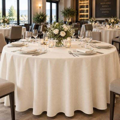Tovaglia rotonda per Ristorante 100% poliestere - Easy no stiro Idrorepellente Tovaglia rotonda per Ristorante 100% poliestere - Easy no stiro Idrorepellente