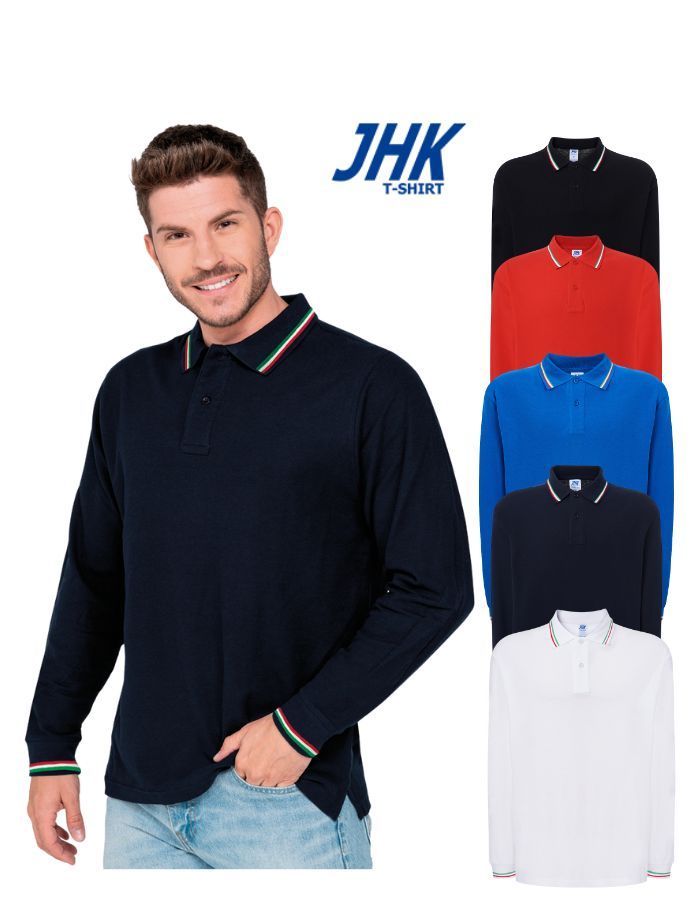 POLO TRICOLORE MANICA LUNGA