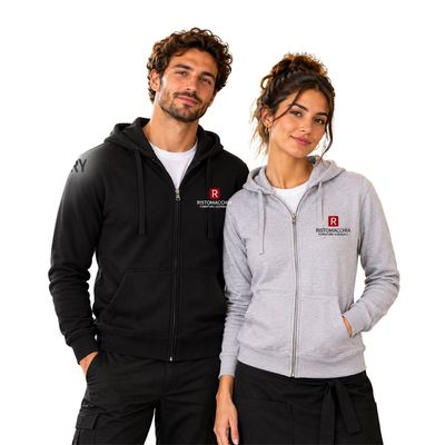 FELPA UOMO/DONNA ZIP E CAPPUCCIO LEGGERA