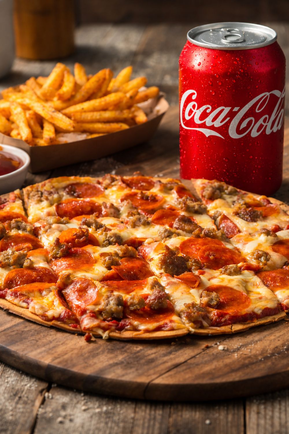 9” Pepperoni + Italian Fennel Sausage Set (Fries + Drink)