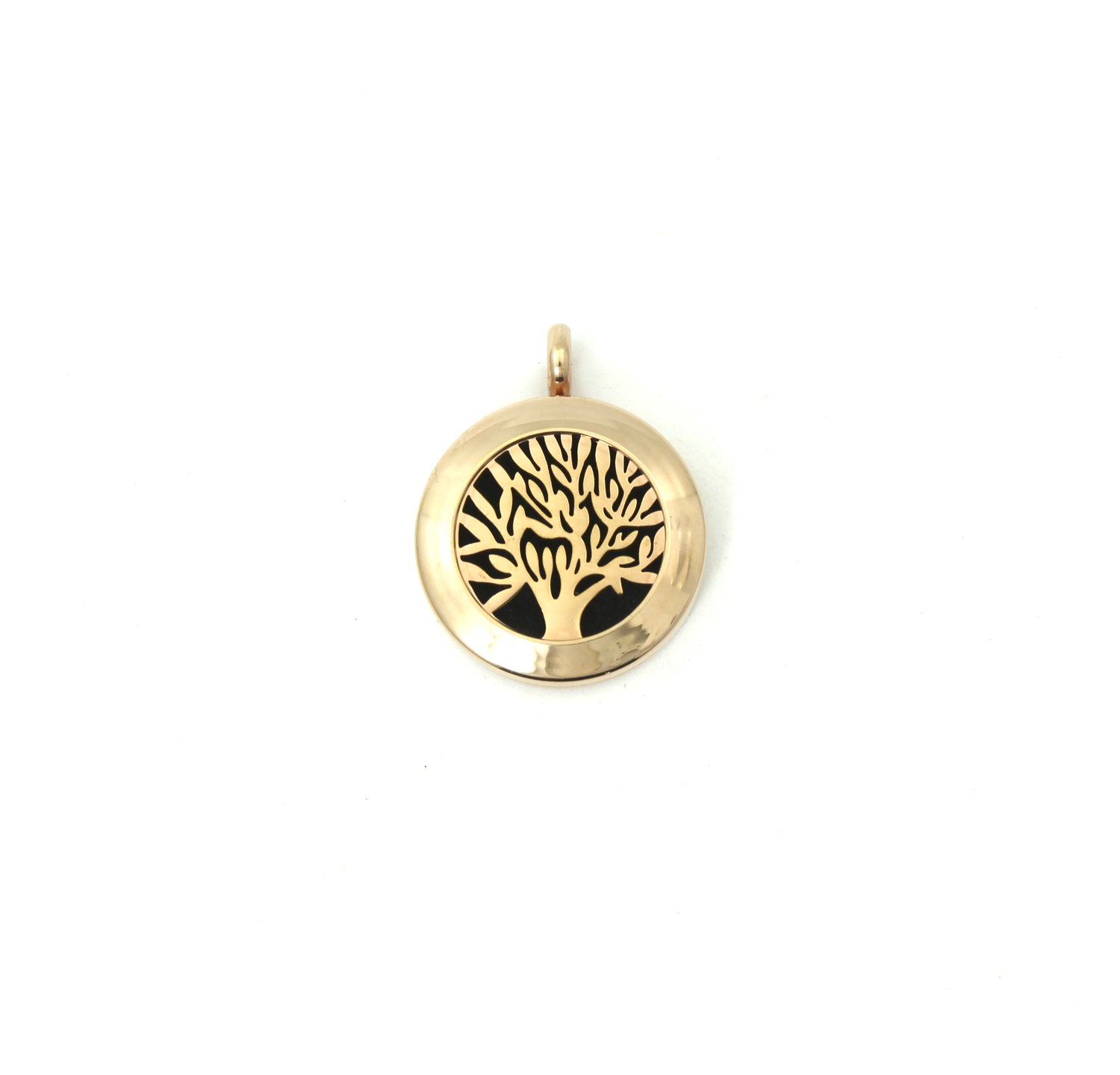 Tree of Life Twist Locket Necklace in Rose Gold over Stainless Steel- *Interchangeable*